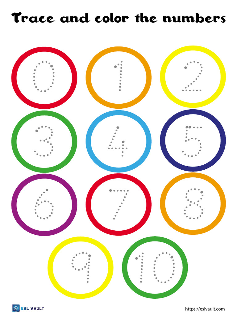 Free number tracing worksheets PDF