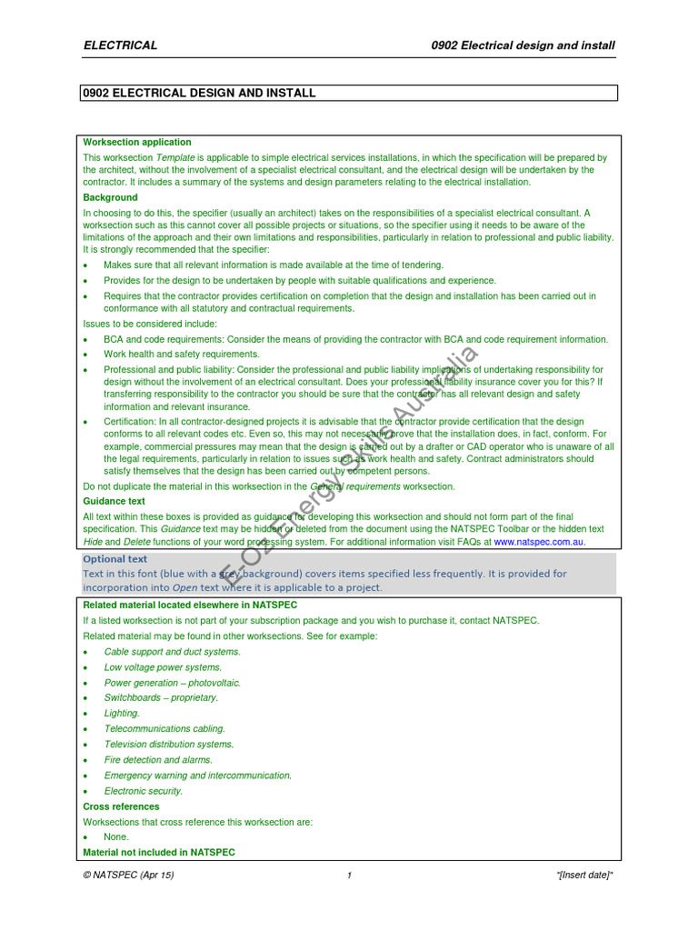 0902 Electrical Design and Install | PDF | Electrical Wiring ...