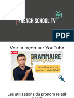 Le Pronom Relatif DONT - Grammaire Française