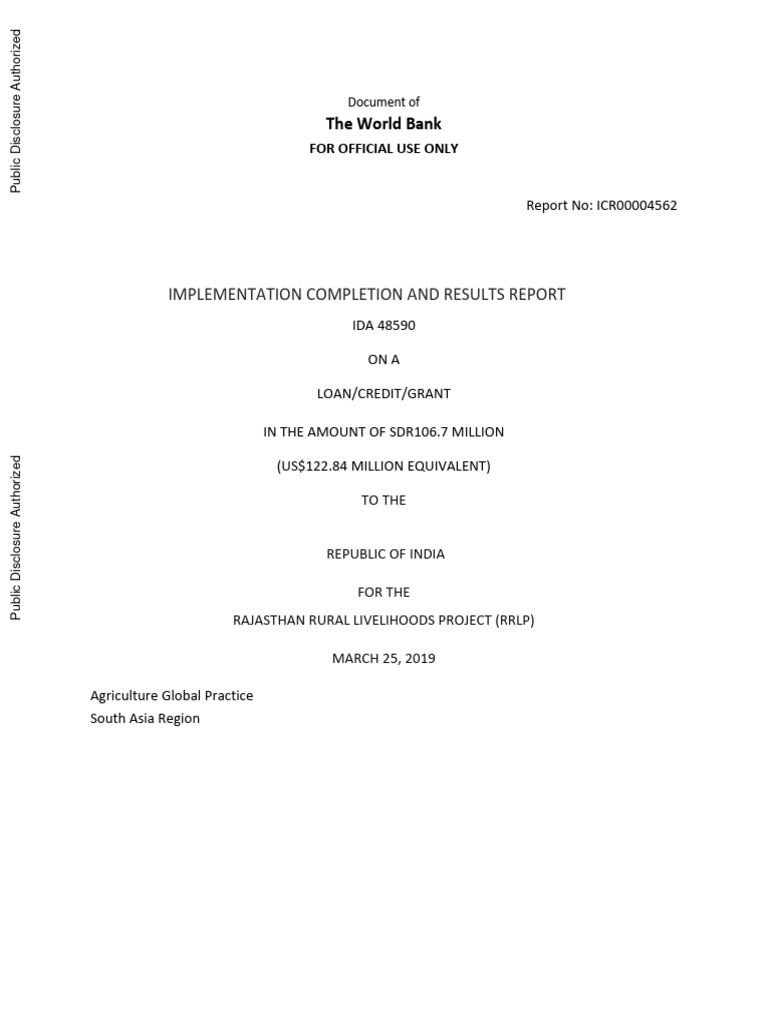 India Rajasthan Rural Livelihoods Project | PDF | Poverty | Poverty ...