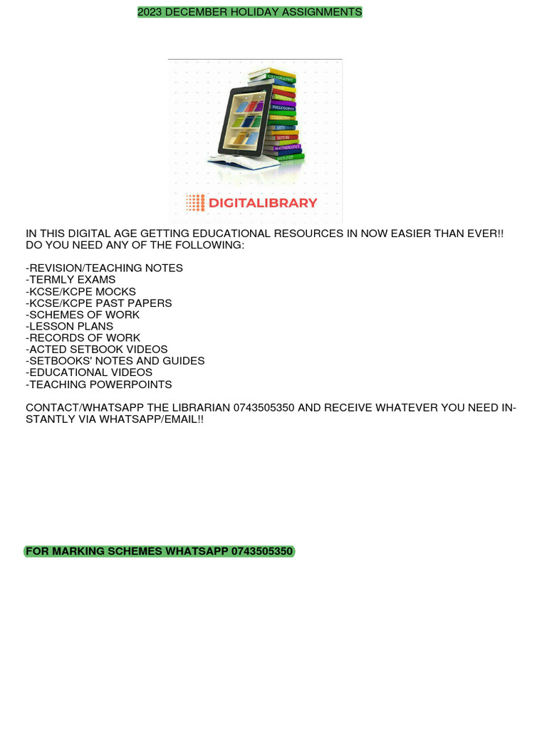 Grade 7 December Holiday Assignment | PDF | Goods | Resource