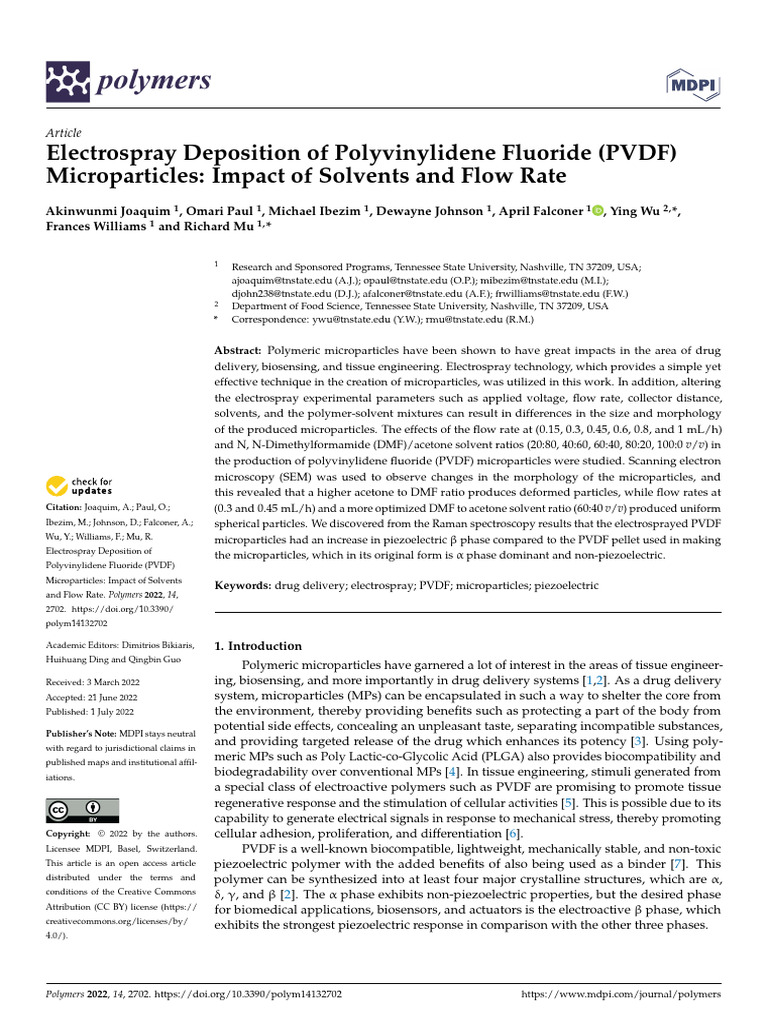 Electro Spray | PDF | Electrospray Ionization | Polymers