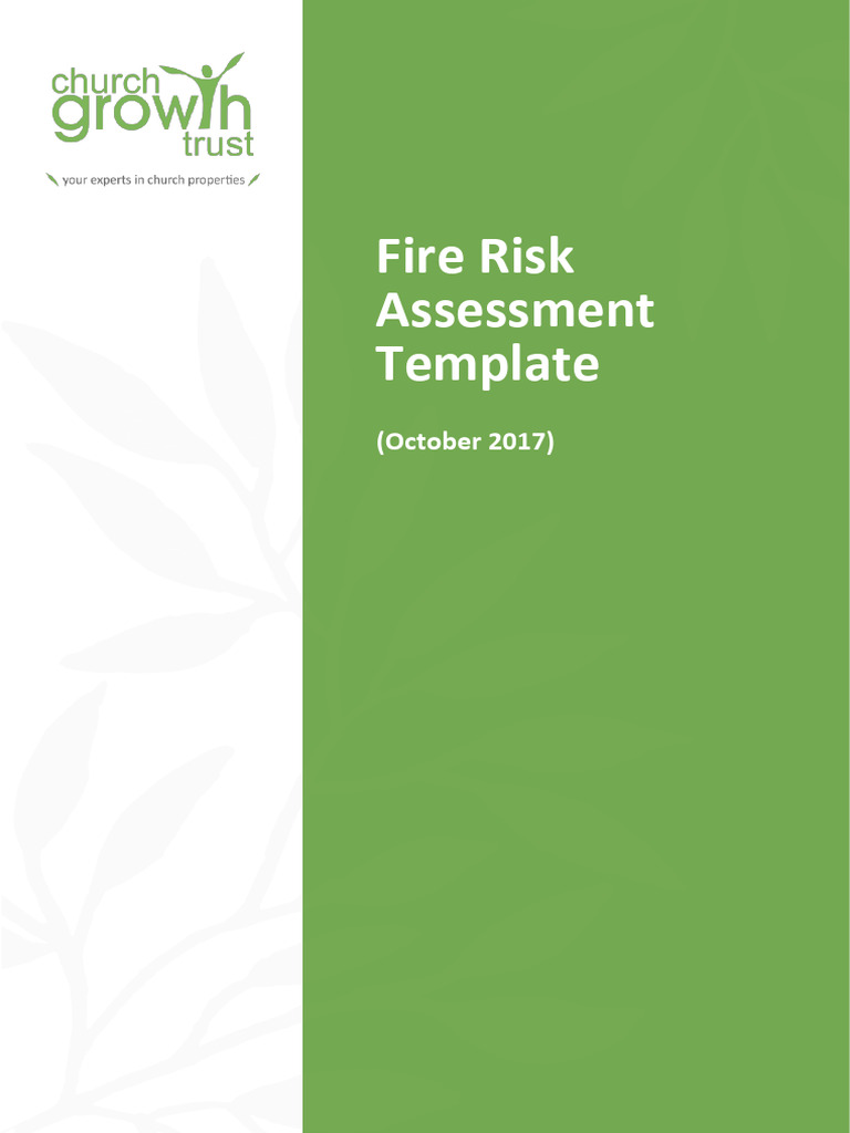 Fire Risk Assessment Template for Churches | PDF | Fire Safety ...