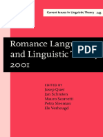 (Current Issues in Linguistic Theory 245) Josep Quer (Ed.), Jan Schroten (Ed.), Mauro Scorretti (Ed.), Petra Sleeman (Ed.), Els Verheugd (Ed.) - Romance Languages and Linguistic Theory 2001 
