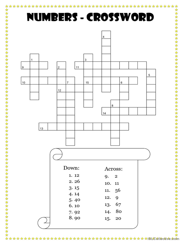 Numbers Crossword 1-100 | PDF
