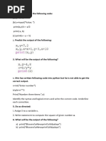 Python Questions - Revision