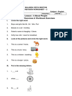 Class 1 English Revision Worksheet - 02 (Eva-2)