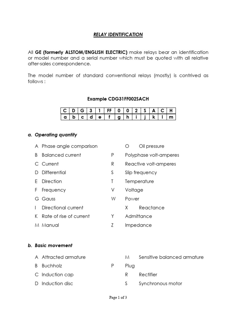 Conventional Relay Identification Guide | PDF | Materials Science ...