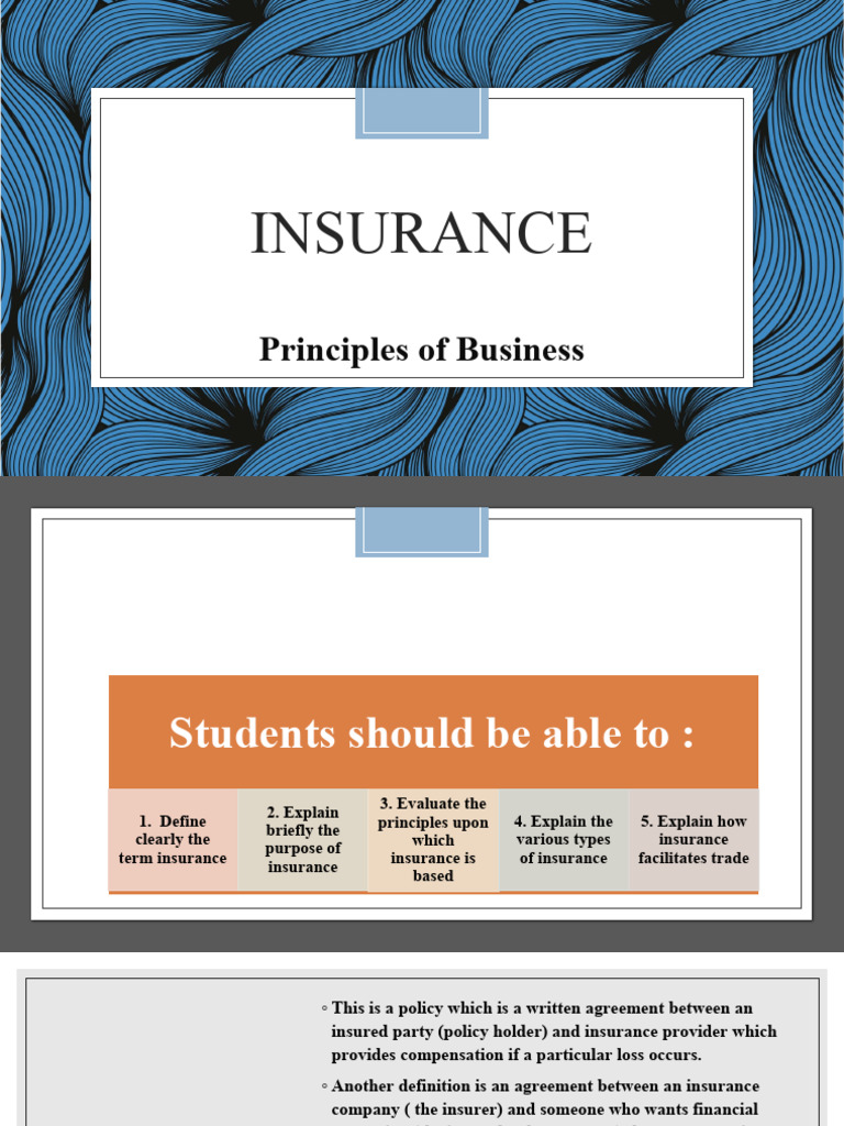 Understanding Insurance Principles | PDF | Insurance | Life Insurance
