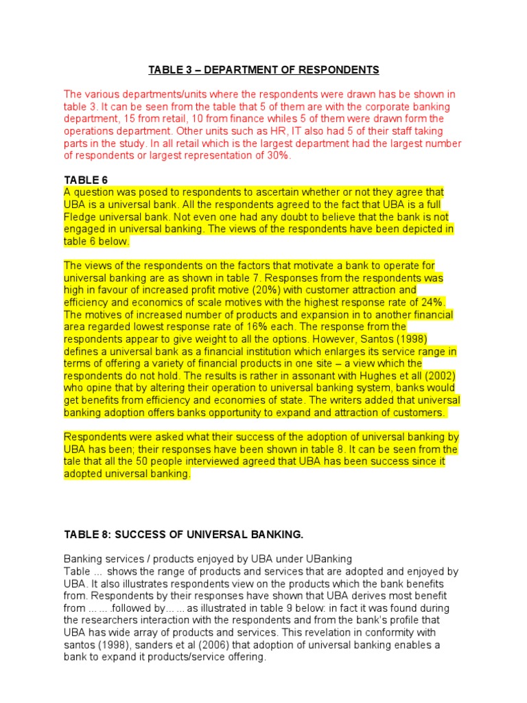 UBA's Universal Banking Impact Analysis | PDF | Banks | Motivation