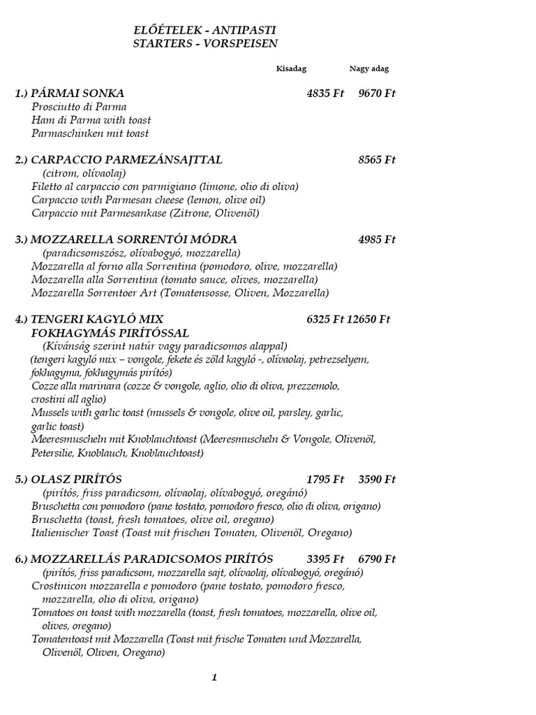 Etlap | PDF
