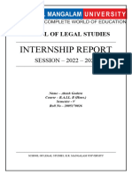 Internship Report: School of Legal Studies