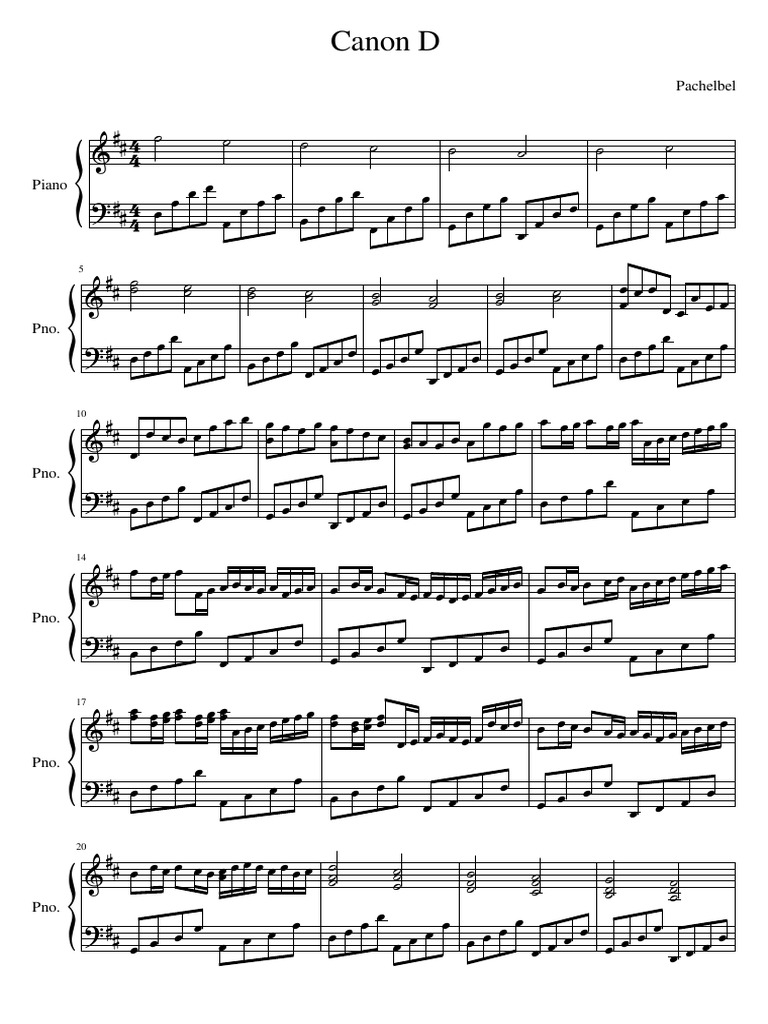 Pachelbel Canon in D Fast Easy Piano Version PDF Pachelbel s Canon