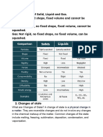 Properties of Solid, Liquid and Gas