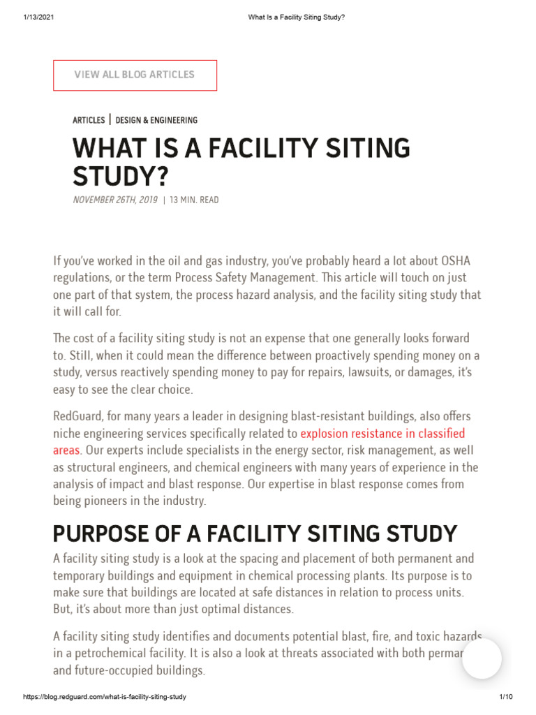What Is a Facility Siting Study_ PDF Risk Hazards