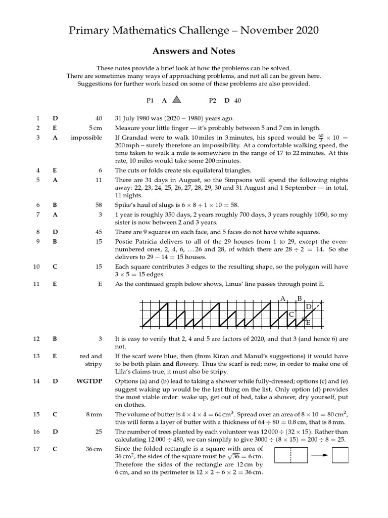 November 2020 Math Challenge Solutions | PDF | Mathematics