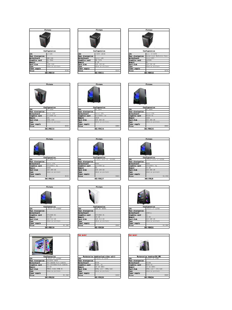 Custom PC Configurations and Prices | PDF | Solid State Drive | Intel