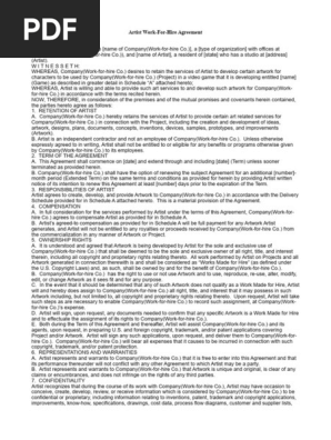Artist Hire Agreement Temp