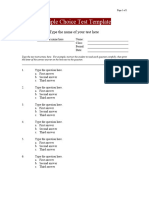 Multiple Choice Test Template