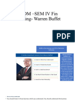 PGDM - SEM IV Fin Planning - Warren Buffet