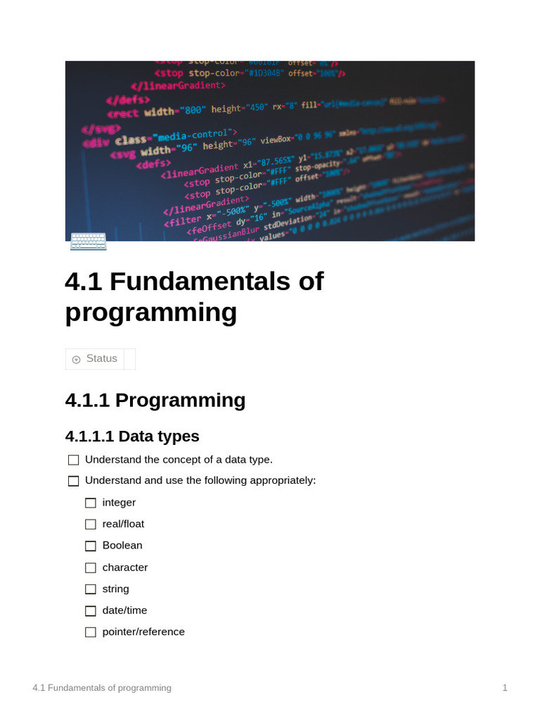 4.1 Fundamentals of Programming | PDF | Class (Computer Programming ...