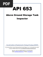 API 653 Above Ground Storage Tanks Inspector 08-July-2023