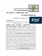 Demanda en Reparacion de Daños y Perjuicios Por El Daño Comercial 2025