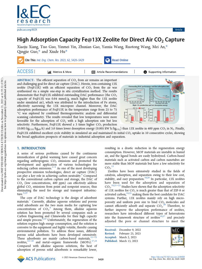 Zeolita 13x Características | PDF | Adsorption | Zeolite