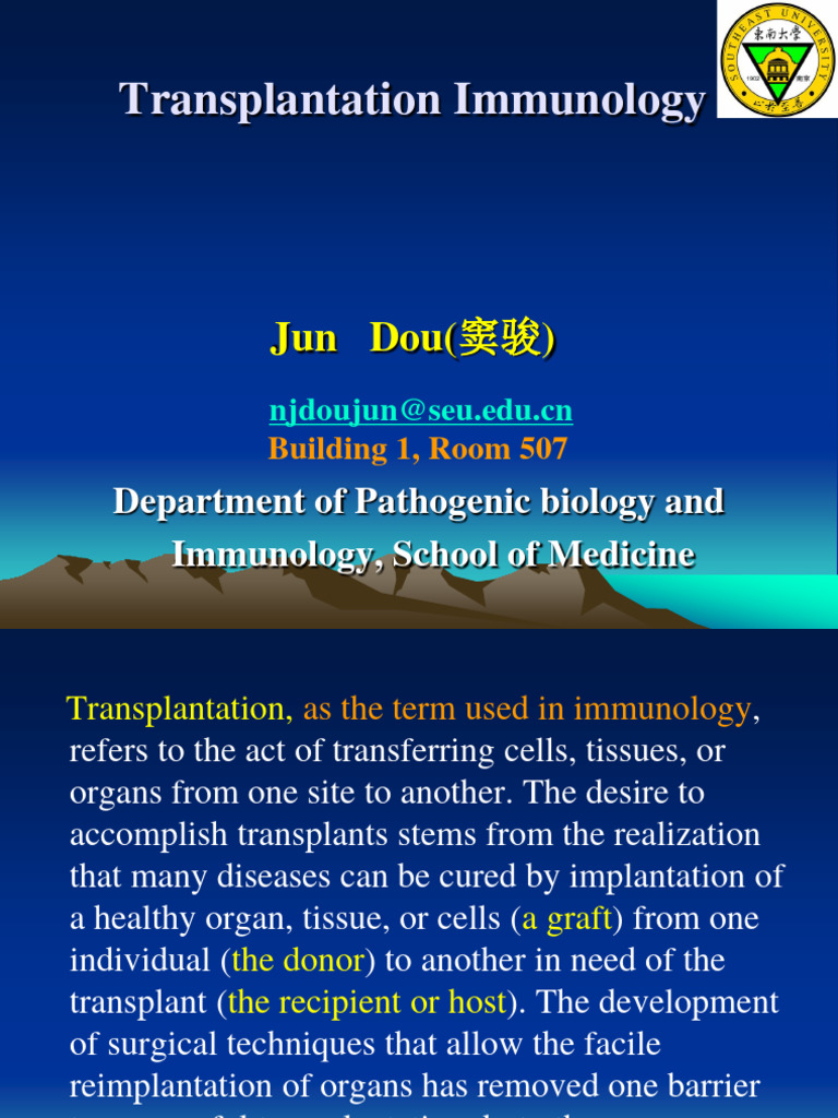Transplantation Immunology Guide | PDF | Transplant Rejection ...