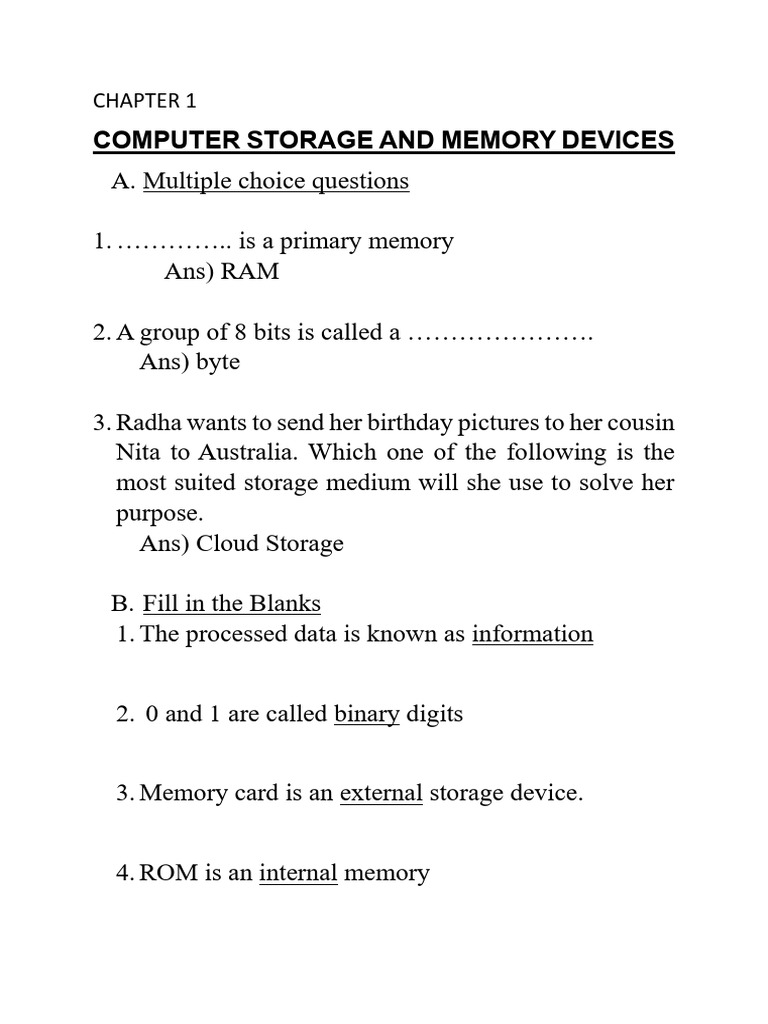 Chapter 1 Computer Storage PDF