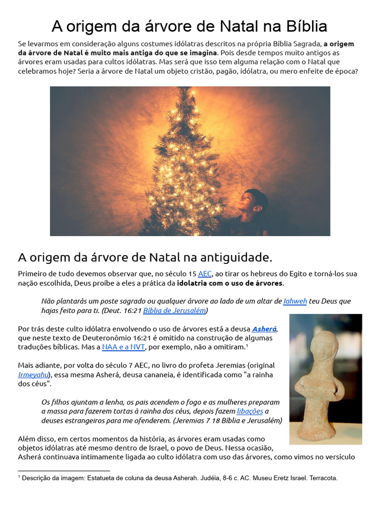 Significado da Árvore de Natal na Bíblia | PDF | Natal | Idolatria