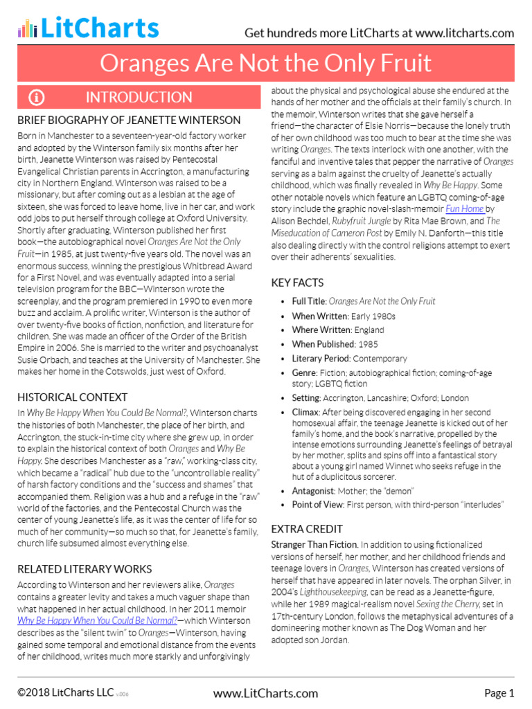 OrangesAreNottheOnlyFruit LitCharts PDF