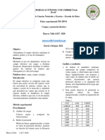 Informe de Laboratorio, Campo Electrico. Marcos Tello 4-817-1820