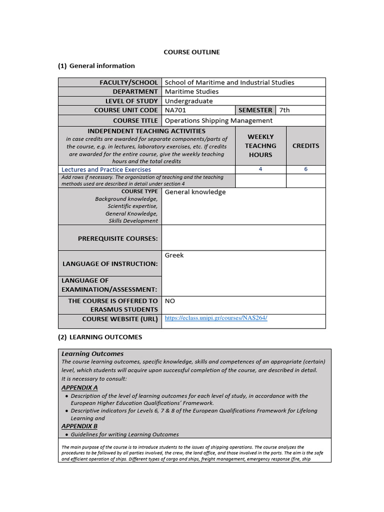 ΝΑ701 Operations Shipping Management PDF Lecture Learning