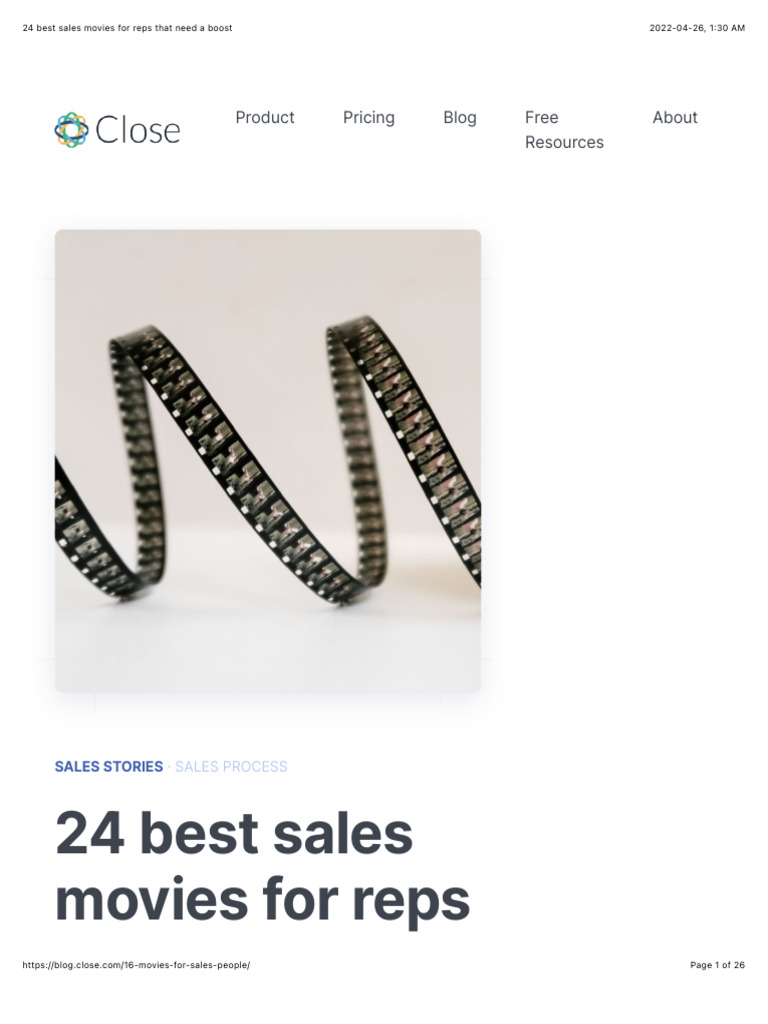 24 Best Sales Movies For Reps That Need A Boost PDF Sales