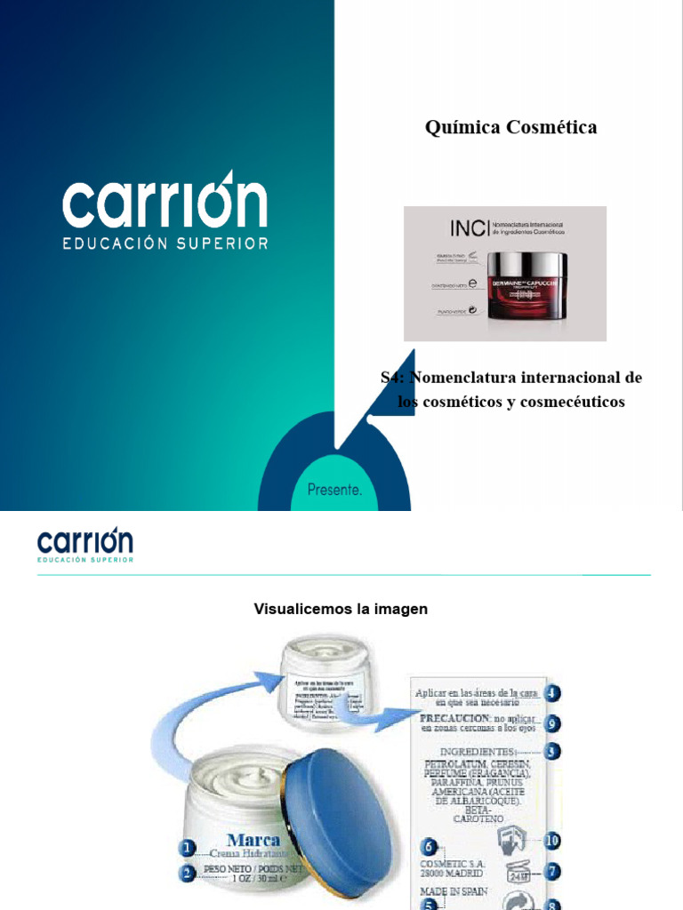 Nomenclatura INCI en Cosméticos | PDF | Productos cosméticos ...