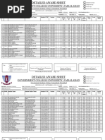 Award Sheet