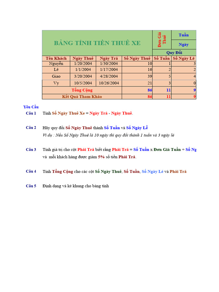 Copy-Of-Bai Tap Excel 2 | PDF