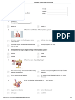 Respiratory System Grade 5 Study Guide