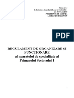 Regulament de Organizare Si Functionare Aparatul de Specialitate Al Primarului Sector 1 Cf. HCL 291 Din 04.12.2020