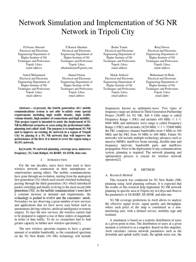 5g Nr Planning Pdf Computer Network Mimo