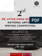 2nd Avtar Singh Memorial National Article Writing