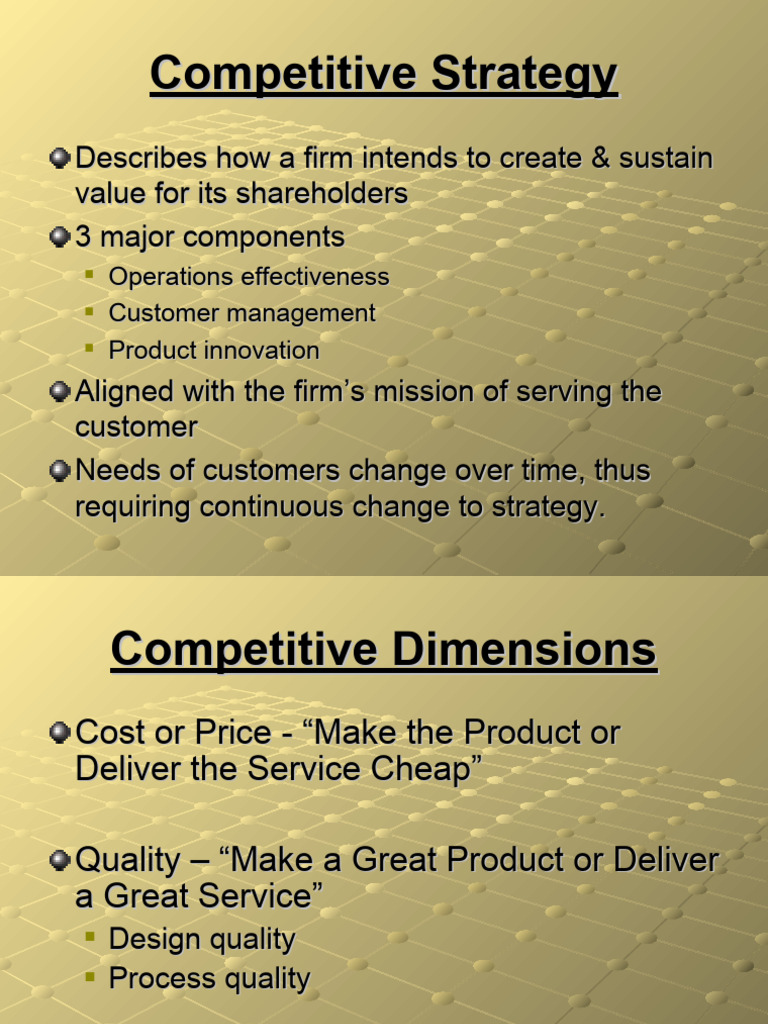 Operations Strategy Presentation | PDF | Strategic Management | Factors ...