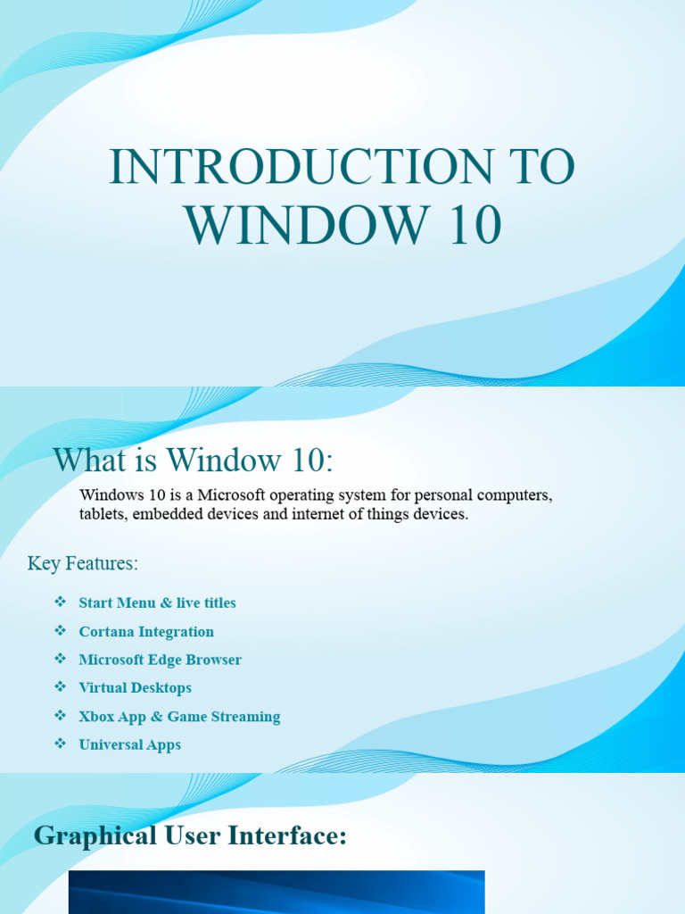 Introduction to Windows 10 Features | PDF | Windows 10 | Microsoft Windows