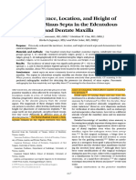 The Incidence, Location, and Height of Maxillary Sinus Septa in The Edentulous and Dentate Maxilla