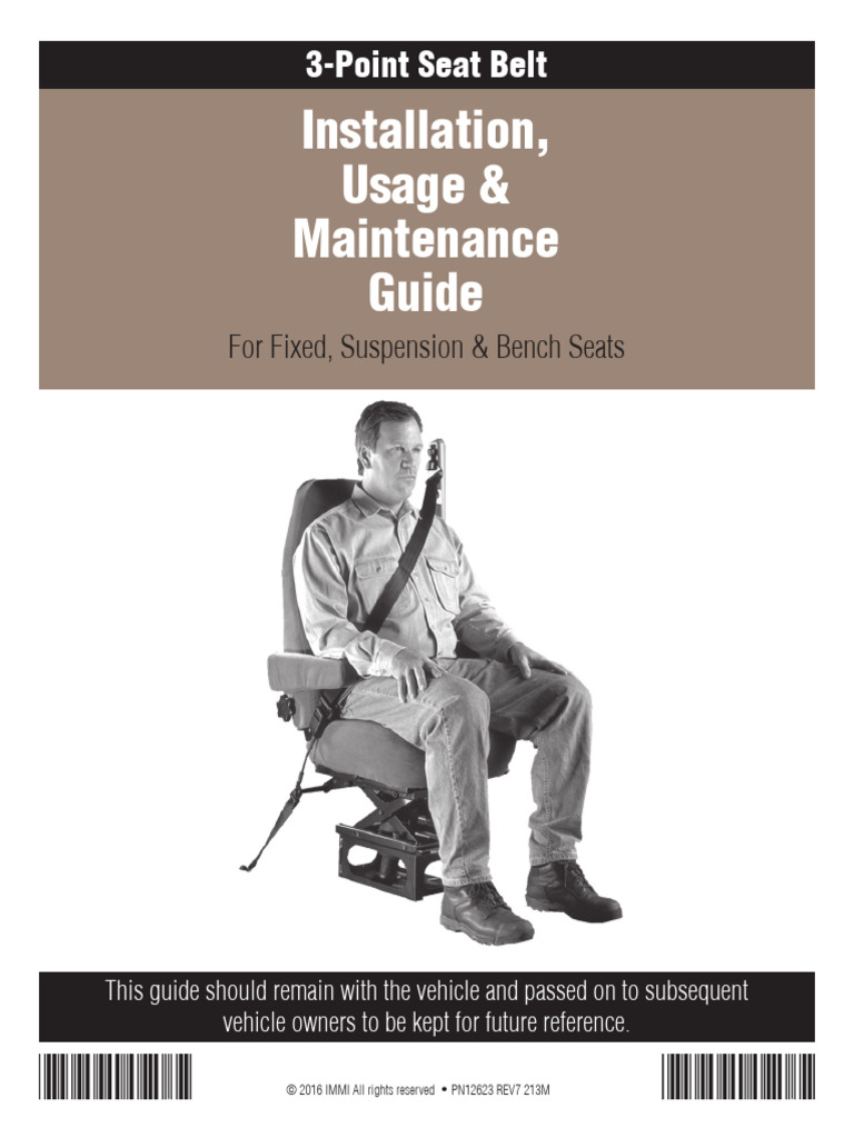 Uso y Mantenimiento de Cinturones PDF Seat Belt Nut (Hardware)