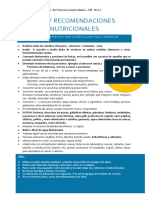 Tips y Recomendaciones Nutricionales 1° Consulta