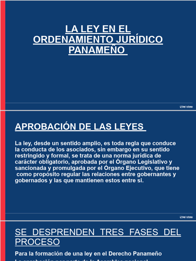 LA LEY EN EL ORDENAMIENTO JURÍDICO PANAMEÑO | PDF | Estatuto | Constitución
