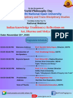 Programme Schedule - World Philosophy Day - 2023 - SOITS IGNOU