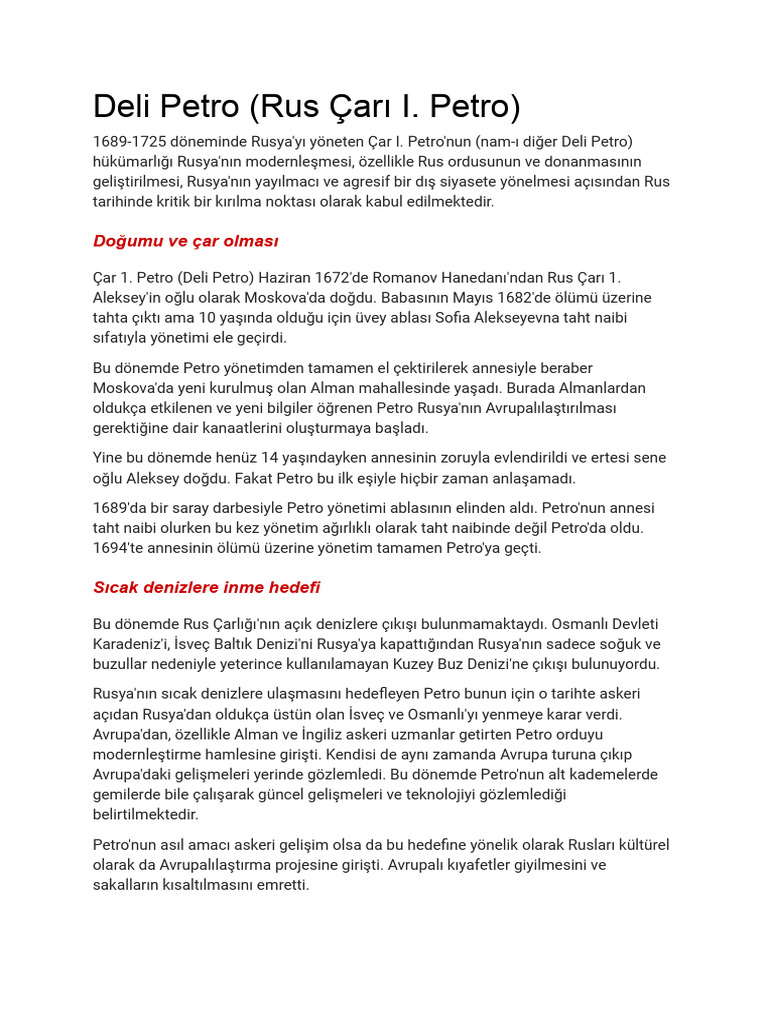 Çar Deli Petro PDF
